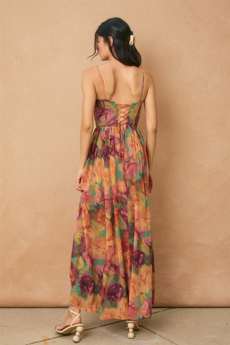cotter floral corset maxi dress KUTUMAI Floral Corset Long Maxi Dress Lace Up Flowy A Line Summer Wedding Guest Dresses for Women Sundress with Pockets BlueFlower XS at Amazon Women's Clothing store