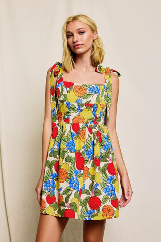 Fruity Tie Strap Dress