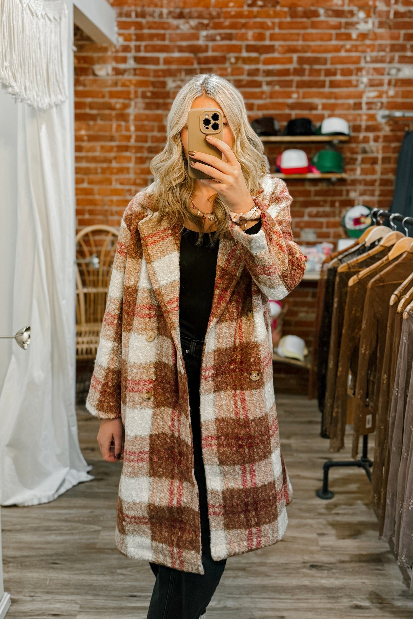 Rosie Long Plaid Coat