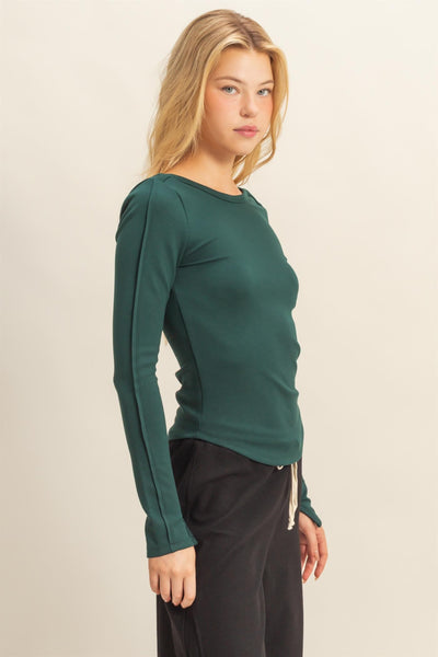 Scoop Back Long Sleeve