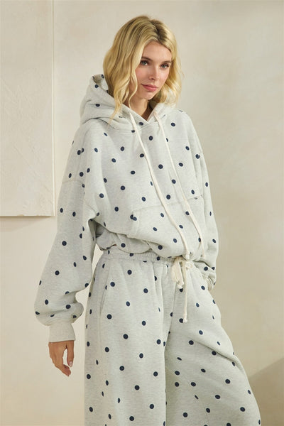 Bubble Hem Polka Dot Hoodie