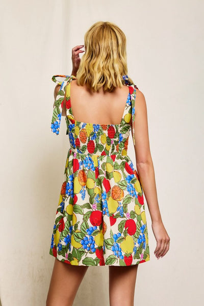 Fruity Tie Strap Dress