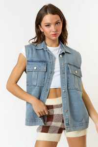 Oversize Denim Vest