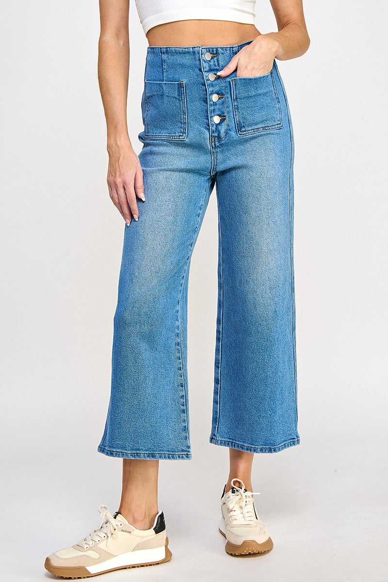 Wide Leg Ankle Jeans