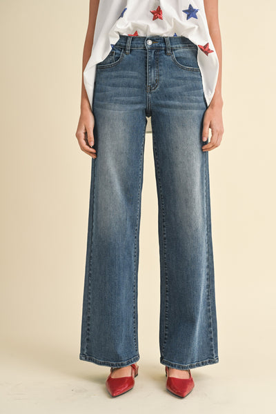 Tummy Control Wide Leg Jeans