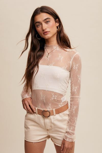 Luxe Lace Long Sleeve Top