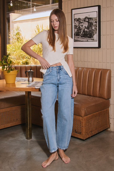 High Rise Barrel Jeans