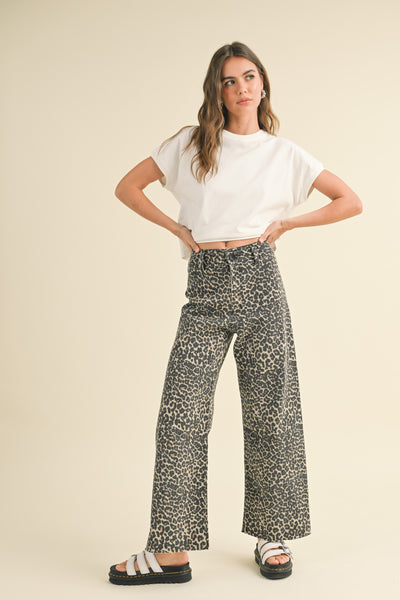 Spot On Leopard Print Jeans