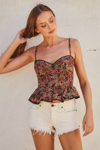 Vintage Rose Peplum Top