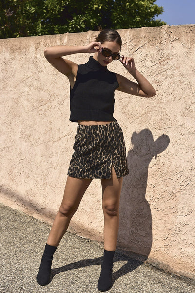 Allison Leopard Print Skirt