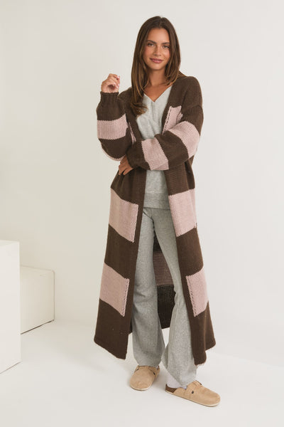 Stripe Long Cardigan