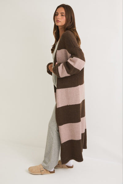 Stripe Long Cardigan