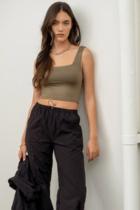 Square Neck Cropped Tank