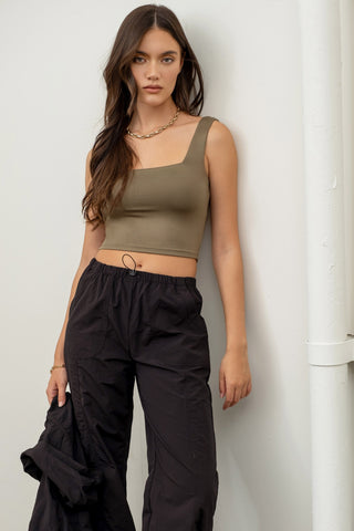 Square Neck Cropped Tank