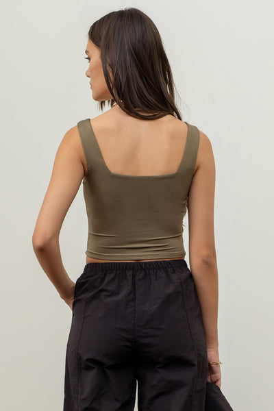 Square Neck Cropped Tank