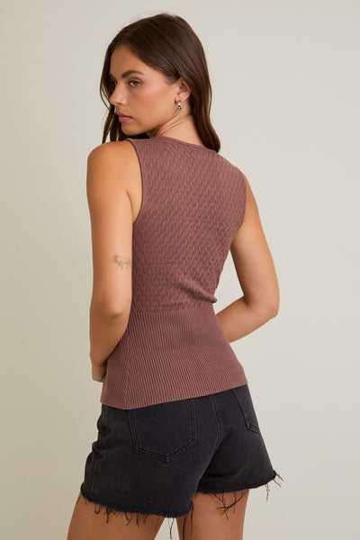 Eden Button Pointelle Tank