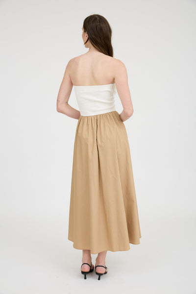 Mixed Media Strapless Dress