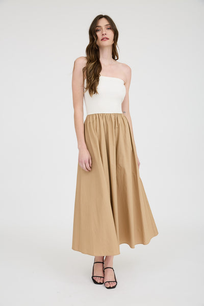 Mixed Media Strapless Dress