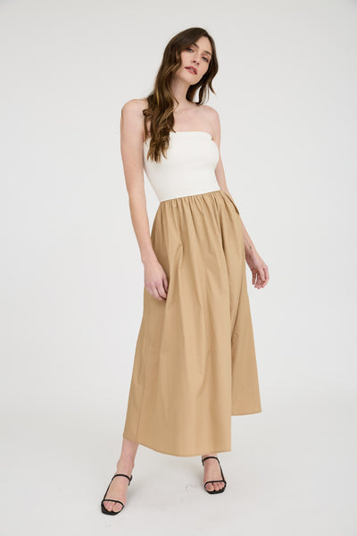 Mixed Media Strapless Dress