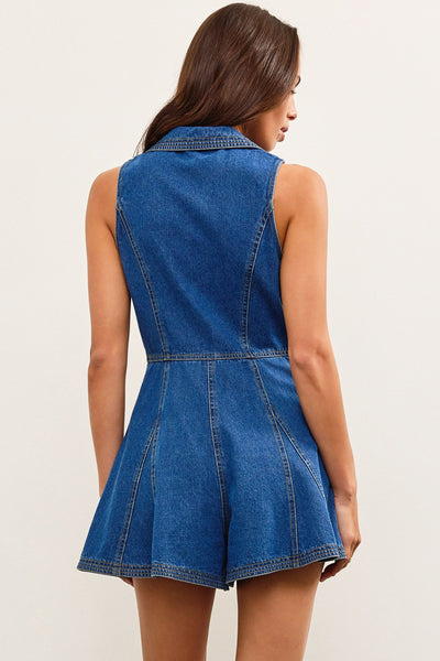 Collared Denim Romper