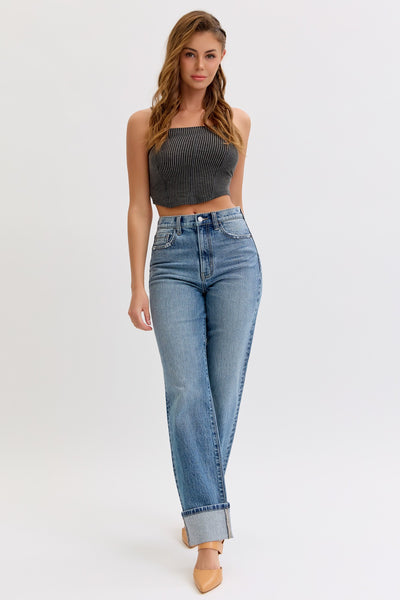Tara High Rise Cuffed Jeans