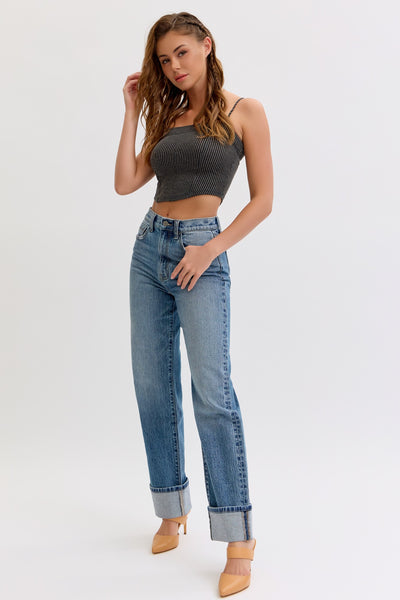 Tara High Rise Cuffed Jeans