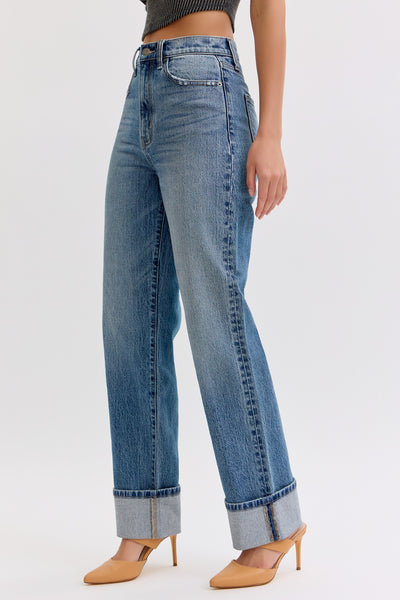 Tara High Rise Cuffed Jeans