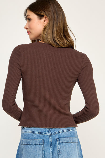 Tilly Ribbed Button Top