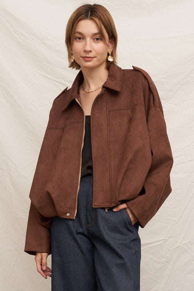 Suede Bomber Jacket