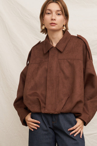 Suede Bomber Jacket