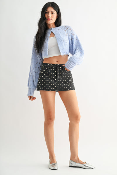 Pippa Polka Dot Denim Skort