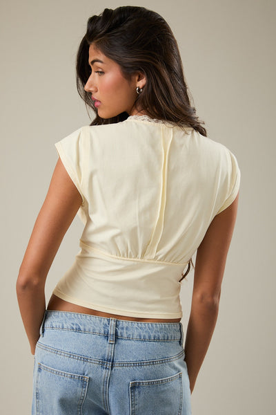 Sunshine Lace Trim Top