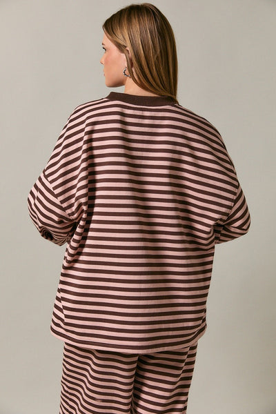 Cocoa Stripe Pullover
