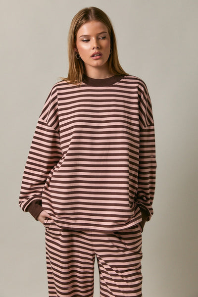 Cocoa Stripe Pullover
