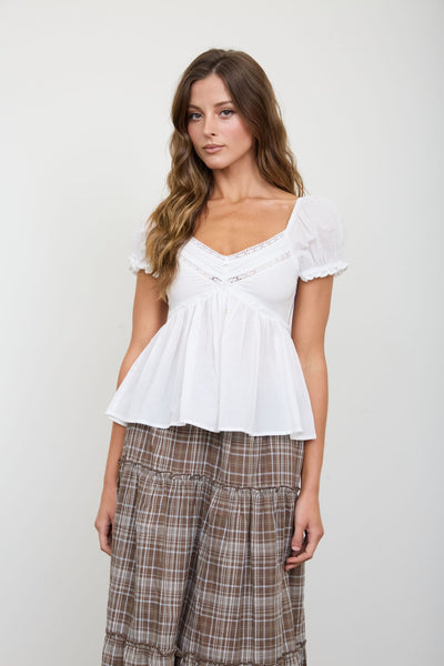 Clara Lace Trim Top