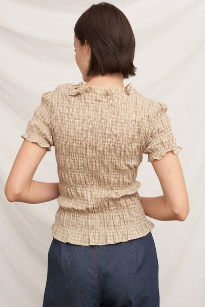 Willa Plaid Smocked Top