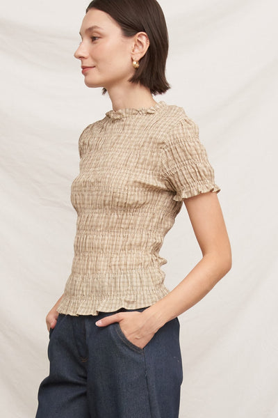 Willa Plaid Smocked Top