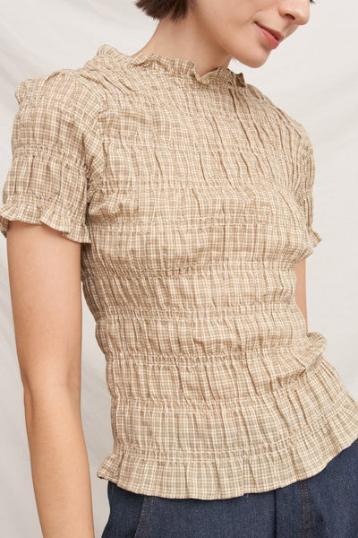 Willa Plaid Smocked Top