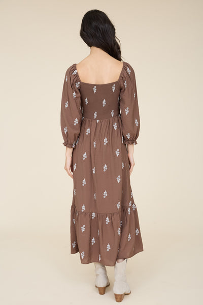 Delilah Embroidered Midi Dress