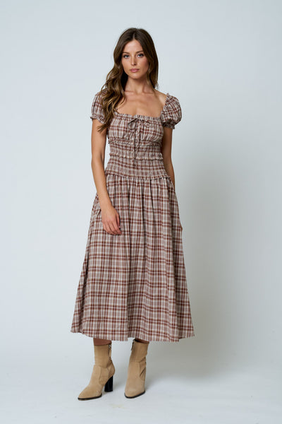 Mabel Plaid Midi Dress