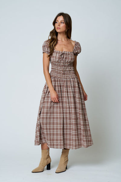 Mabel Plaid Midi Dress