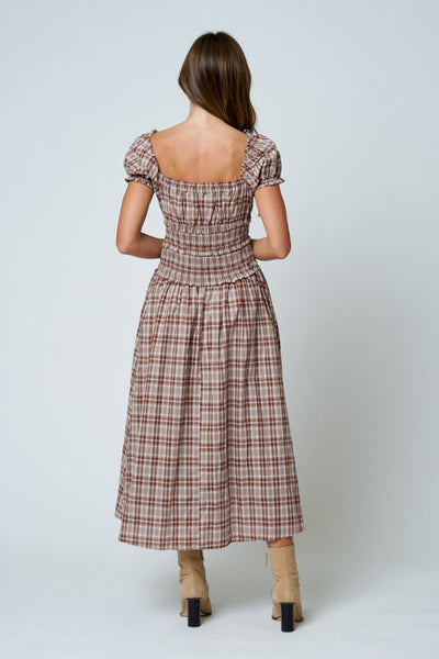 Mabel Plaid Midi Dress