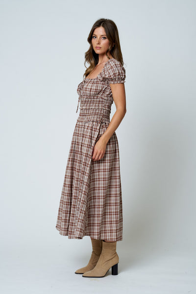 Mabel Plaid Midi Dress