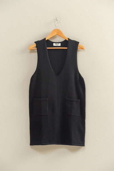 knit overall dress Whoosh - Long-Sleeve Knit Top / Midi Overall Dress