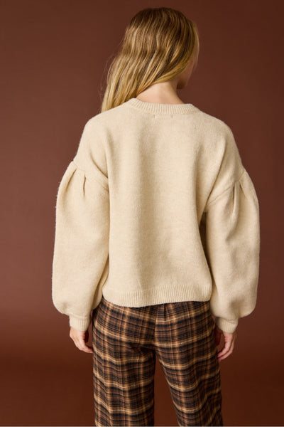 Pleated Sleeve Sweater