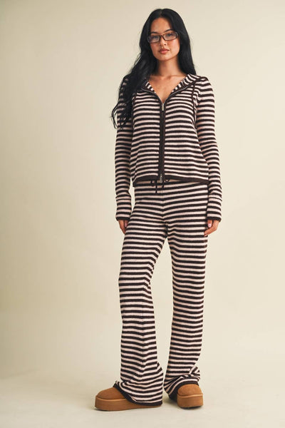 Remi Striped Double Zip Hoodie