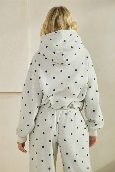 Bubble Hem Polka Dot Hoodie