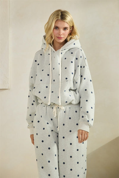 Bubble Hem Polka Dot Hoodie