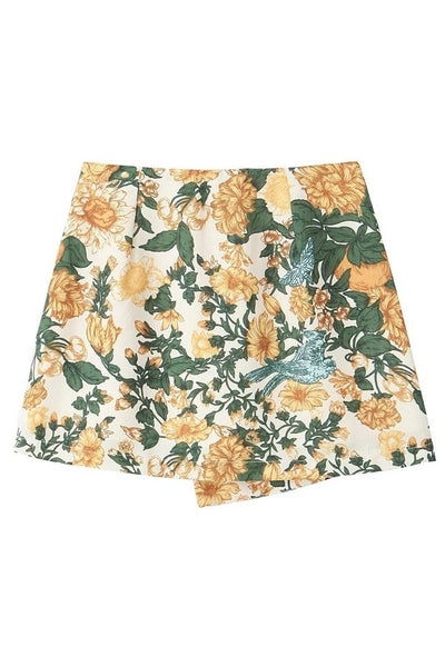 Scarlet Floral Skort