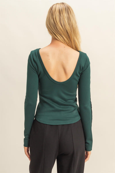 Scoop Back Long Sleeve